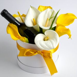 מארז יין ופרחים בתיה