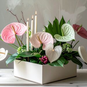 סידור פרחים ונרות רות