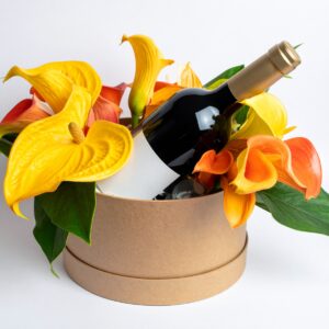 מארז יין ופרחים מתן